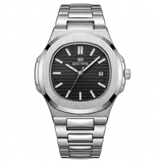Bestwin elegance stainless steel analog watch with date display
