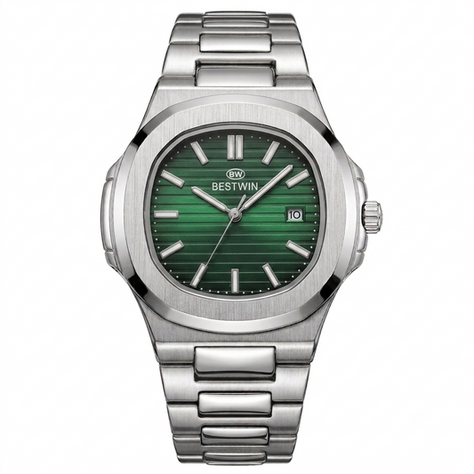 Bestwin elegance stainless steel analog watch with date display